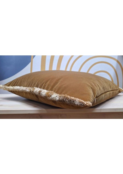 Camel Mat Kadife Kırlent Kılıfı, Fırfırlı Camel Kadife Kırlent Kılıfı fırsatları