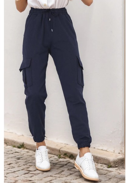Kadın Lacivertpremıum Kargo Cepli Jogger Eşofman Altı fiyatları