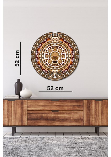 El Yapımı Üç Boyutlu Ahşap Aztek Takvimi Ev, Ofis, Kafe Duvar Dekoru fırsatları