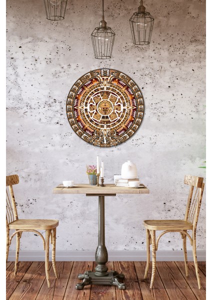 El Yapımı Üç Boyutlu Ahşap Aztek Takvimi Ev, Ofis, Kafe Duvar Dekoru indirimleri