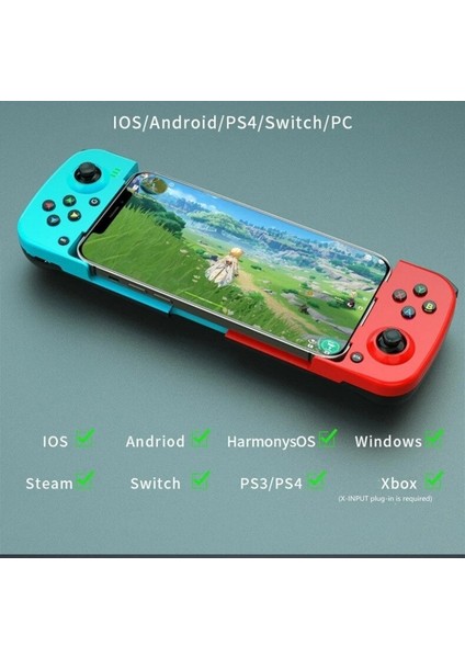 Kablosuz Bluetooth D3 Apple Ios Android Için Gamepad Joyistik Teleskopik Oyun Denetleyici