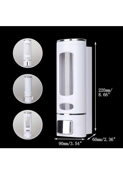 Main Shop 1 Adet Beyaz 400 Ml Duvara Monte Manuel Sabunluk Sıvı Lavabo Sabunluk El Sabunu