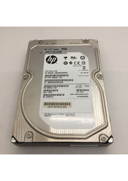 Hp 625140-001 MB3000FBNWV 3tb 7.2k 64MB Sas-2 3.5" Harddisk