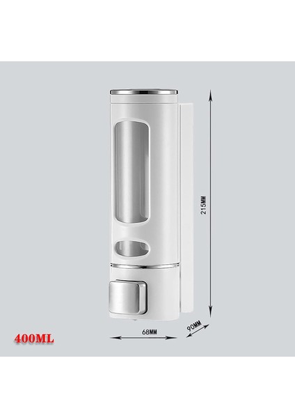 Main Shop 400 Ml Duvara Monte Manuel Sabunluk Banyo Mutfak El Sıvı Şampuan Duş Jeli Dispenseri 1 Adet Beyaz