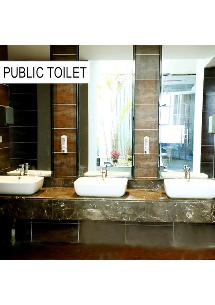 Main Shop 1 Adet Beyaz 400Ml Banyo Mutfak Lavabo Oteller El Dezenfektanı Sabunluk Manuel Şampuan Sıvı Tutucu