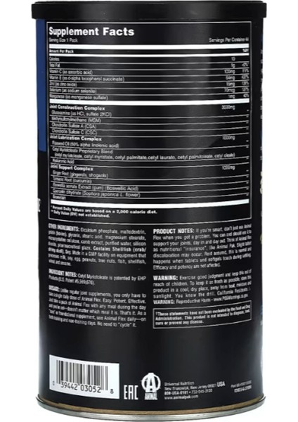 Universal Animal Flex Comprehensive Joint Care 44 Pill Packs usa Menşei 3656 fiyatları