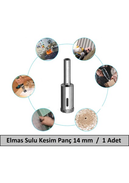 Cam Mermer Granit Fayans Delici Panç Seti Sulu Kesim 14 mm