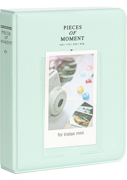 Instax Mini 12 10 Filmli Kıskaçlı Stand-Pvc Albüm ve Simli Pleksi Kılıflı Yeşil Fotoğraf Makinesi