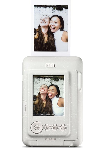 Instax Mini Liplay Hybrid Misty White Fotoğraf Makinesi 20'li Film Albüm ve Deri Kılıf Hediye Seti