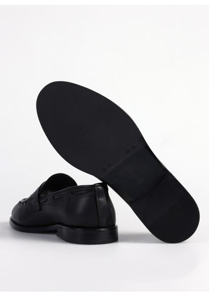 Fabrika Deri Siyah Kadın Loafer D-Dorota modelleri