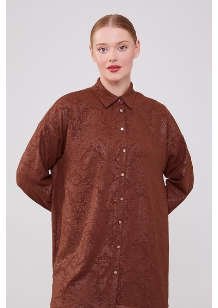 - Önü Düğmeli Yırtmaçlı Tunik Takım - Oversize (Geniş Kalıp)