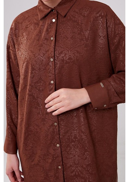- Önü Düğmeli Yırtmaçlı Tunik Takım - Oversize (Geniş Kalıp)
