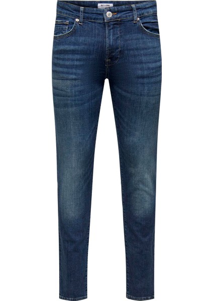 Normal Bel Dar Indigo Erkek Denim Pantolon Onsloom Slım Db 4514 A14 Dnm Noos