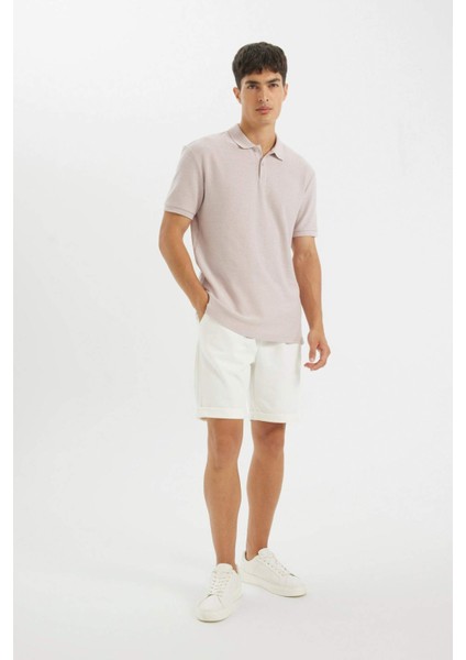 Regular Fit Kısa Kollu Krep Polo Tişört C4149AX24SM fiyatları