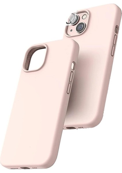 Iphone 14 (6.1) Inç Ile Uyumlu Içi Kadife Kaplama Gerçek Silinebilir Leke Tutmaz Lansman Kılıf Şok Emici Full Kasa Koruma Sağlayan Kılıf (Pudra Pembe)