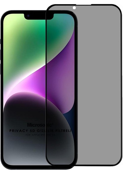 iPhone 14 Privacy 5d Gizlilik Filtreli Cam Ekran Koruyucu Siyah