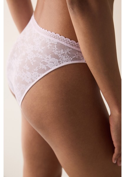 Easy Lace V Kesim Açık Pembe Slip Külot