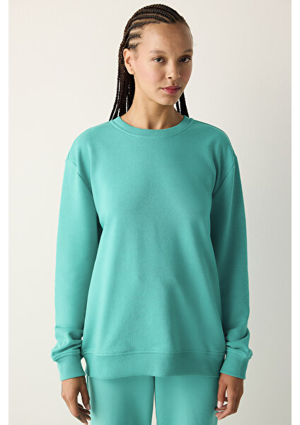 Oversize Active Yeşil Sweatshirt