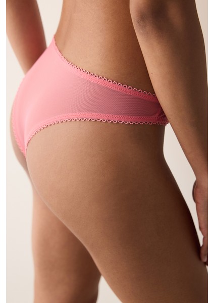 Bella V Shape Broiderie Pembe Brazilian Külot modelleri