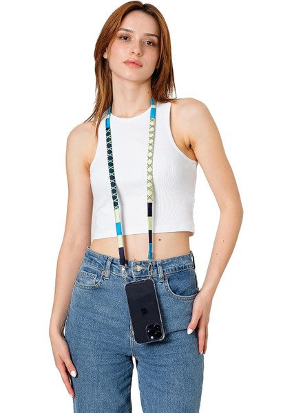 Lemon El Örgüsü Yassı Telefon ve Çanta Askısı