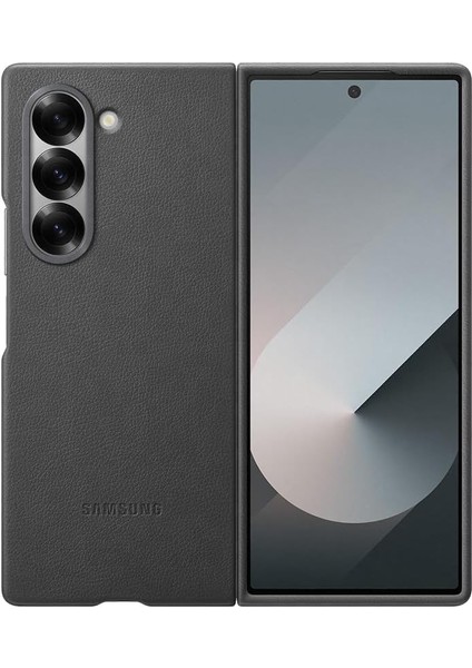 Galaxy Z Fold 6 Vegan Deri Kılıf - Gri