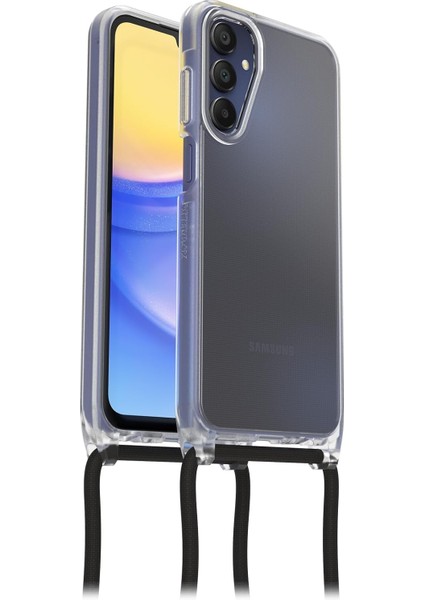 React Necklace Kılıf Samsung Galaxy A15 / A15 5g Için, Ultra Ince, Ayarlanabilir ve Çıkarılabilir Cep Telefonu Zincirine Sahip Koruyucu Kılıf, Askeri Standartlara Göre Test Edilmiştir, Şeffaf