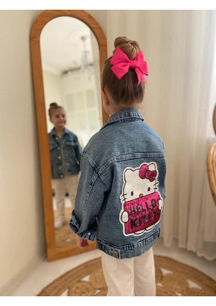 Kız Çocuk Hello Kity Mevsimlik Kot Mont-Kot Ceket