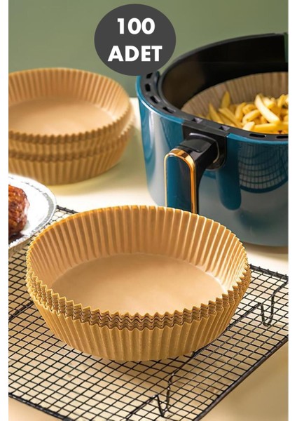 Airfryer Pişirme Kağıdı 100 Adet 16CM x 4,5cm-Yuvarlak Model Yağsız Fritöz Philips Xiaomi