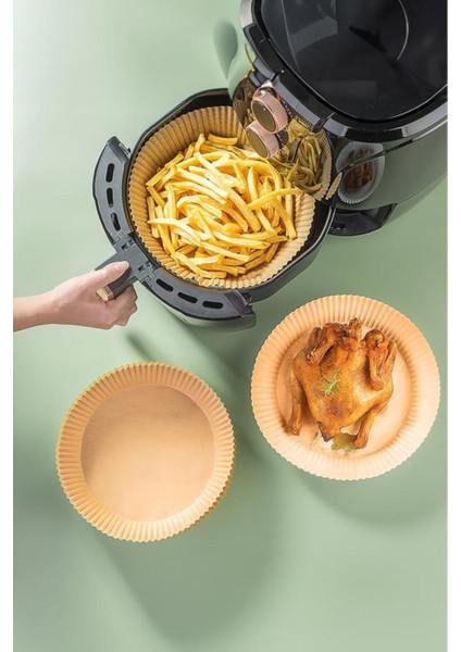 Airfryer Pişirme Kağıdı 100 Adet 16CM x 4,5cm-Yuvarlak Model Yağsız Fritöz Philips Xiaomi