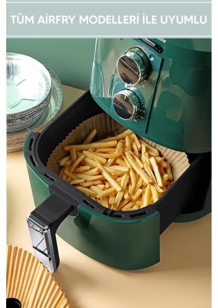 Airfryer Pişirme Kağıdı 100 Adet 16CM x 4,5cm-Yuvarlak Model Yağsız Fritöz Philips Xiaomi