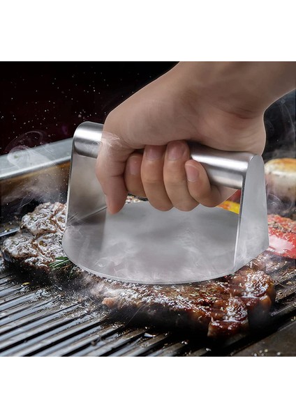 Торт В Форме,paslanmaz Çelik Burger Presi, 5,5 Inç, Yuvarlak Burger Parçalayıcı, Biftek Için Yapışkansız Pastırma ve Izgara Presi, Panini (Yurt Dışından)