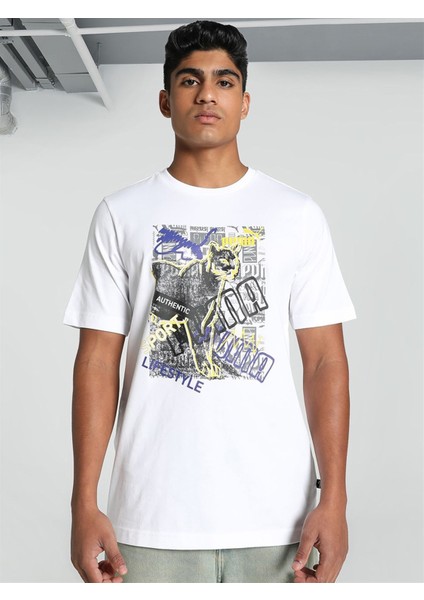 Graphics Photoprint Tee Erkek Beyaz Tişört - 683213 02