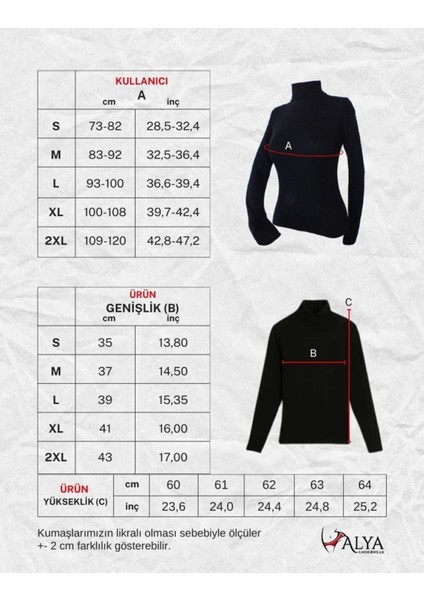 ALYA UNDERWEAR Kaşkorse Tam Boğazlı Body Sweatshirt, Gök Mavi