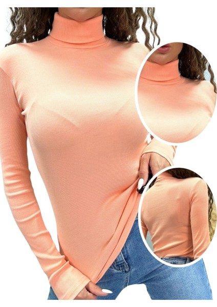 ALYA UNDERWEAR Kaşkorse Tam Boğazlı Body Sweatshirt, Yavru Ağzı