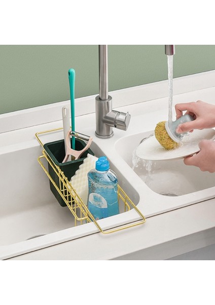 Организаторы,mutfak Caddy Için Sünger Tutucu Bulaşık Drenaj Lavabo Sepeti Lavabo Bulaşık Kurutma Rafı Meyve Paslanmaz Kase Bulaşıklık, B (Yurt Dışından)