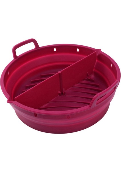 Hava Fritöz Silikon Plaka Yeniden Kullanılabilir Hava Fritöz Pişirme Aksesuarları Katlanabilir 8.5in Airfryer Aracı Pişirme Kalıp Kırmızı (Yurt Dışından)