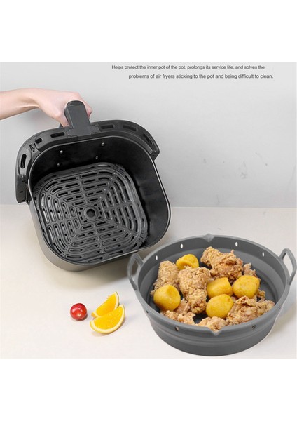 Hava Fritöz Silikon Plaka Yeniden Kullanılabilir Hava Fritöz Pişirme Aksesuarları Katlanabilir 8.5in Airfryer Aracı Pişirme Kalıp Kırmızı (Yurt Dışından) modelleri