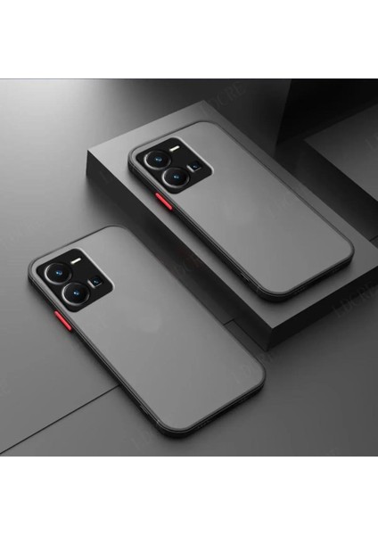 Vivo Y35 / Y22S Uyumlu 3D Kamera Korumalı Arkası Mat Darbe Emici Kılıf Kapak