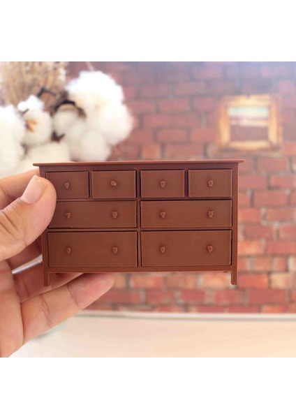 Minyatür Çekmeceli Komidin Kahverengi Dekor Ürünü