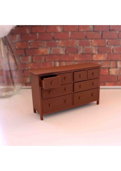 Minyatür Çekmeceli Komidin Kahverengi Dekor Ürünü modelleri