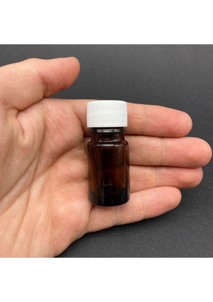 Kahverengi Cam Kapaklı Şişe 5 ml , Kahverengi Cam Şişe x 10 Adet