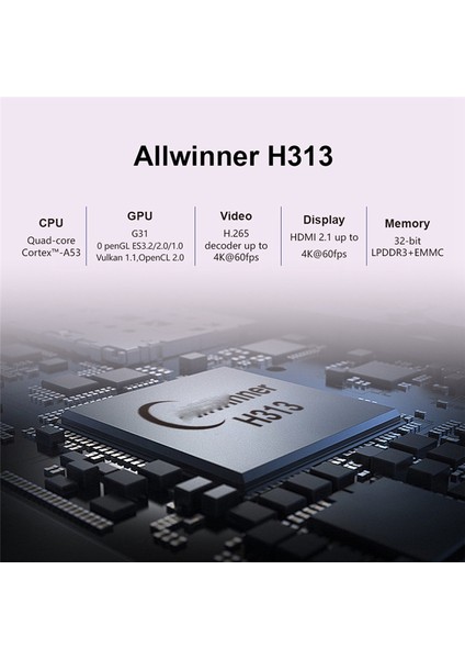 Ev Sineması Q96 Dongle Akıllı Tv Kutusu Android Allwinner H313 Dört Çekirdekli 2.4g Çift Wıfı 4K Hdr Set Üstü Kutusu 265 Ab Tak (Yurt Dışından)