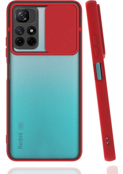 Xiaomi Poco M4 Pro 5g Kılıf Lensi Kapak-Kırmızı