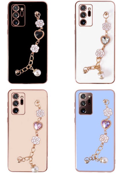 Galaxy Note 20 Ultra Kılıf El Tutamaçlı Kamera Korumalı Taka Silikon Kapak-Siyah fiyatları