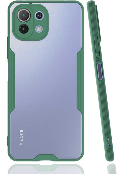 Xiaomi Mi 11 Lite Kılıf Parfe Kapak-Koyu Yeşil
