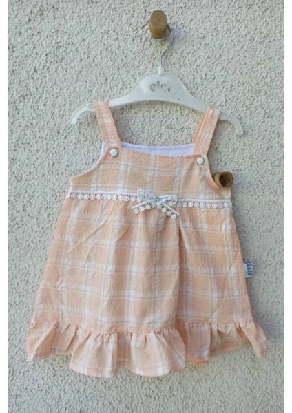 Kız Bebek Askılı Kareli Külotlu Bebek Elbisesi modelleri