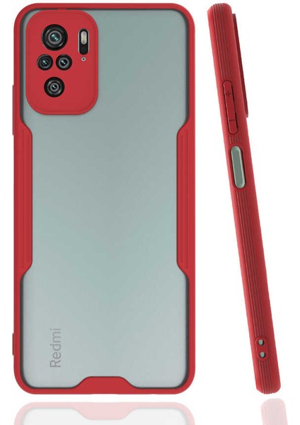 Xiaomi Redmi Note 10S Kılıf Parfe Kapak-Kırmızı