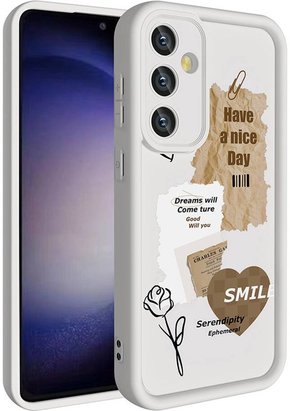 Galaxy A55 Kılıf Kamera Korumalı Baskılı Arka Yüzey Klas Kapak-Siyah