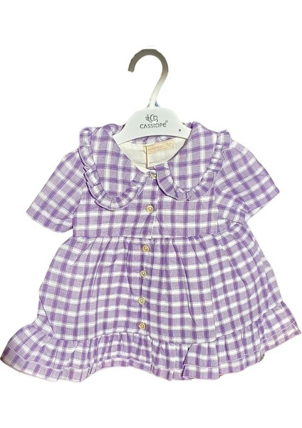 Yazlık Fırfırlı Bebek Elbise Mor