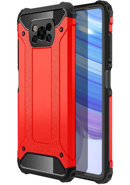 Xiaomi Poco X3 Kılıf Crash Silikon Kapak - Kırmızı
